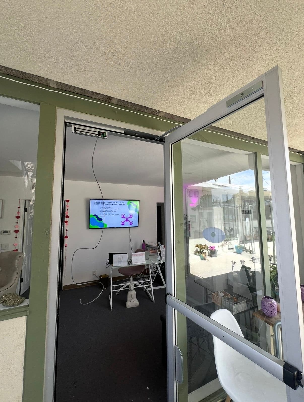 Maglock storefront install — access control job by OH Lock and Key Solutions, Orange County (BSIS #8663)