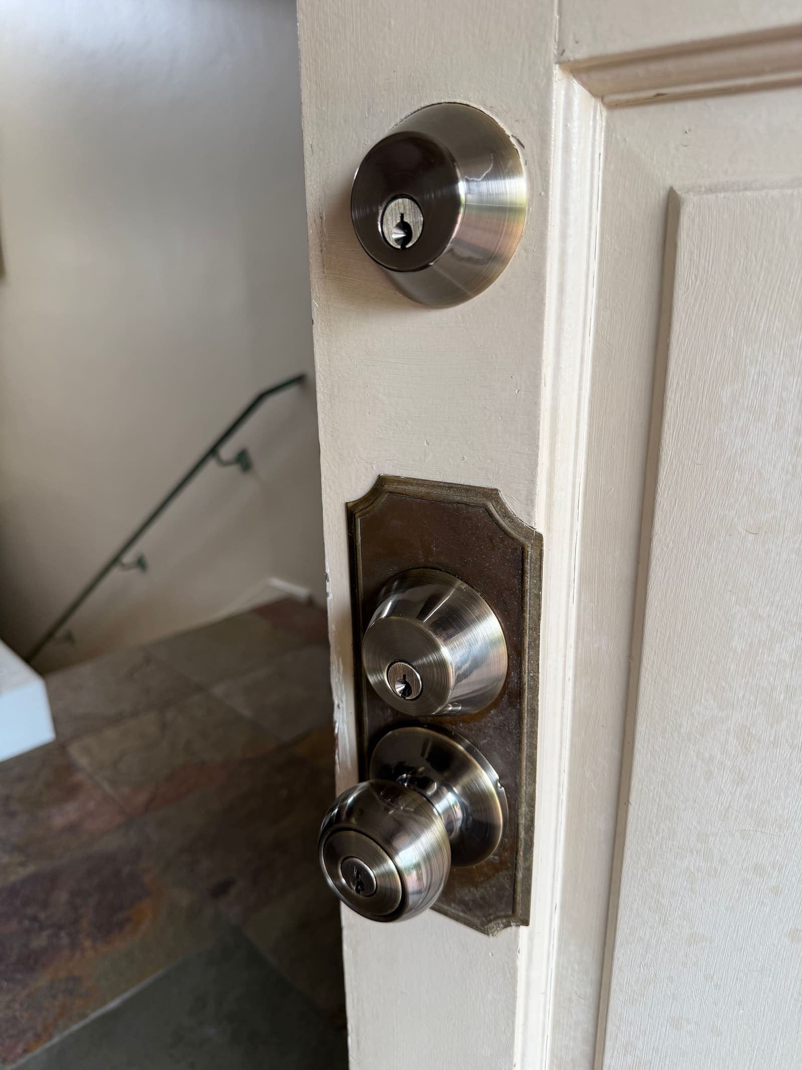 Residential double cylinder deadbolt set — residential locksmith job by OH Lock and Key Solutions, Orange County (BSIS #8663)