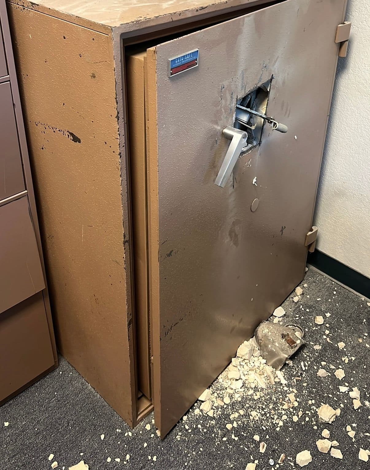 Commercial safe drill opening 01 — safe locksmith job by OH Lock and Key Solutions, Orange County (BSIS #8663)