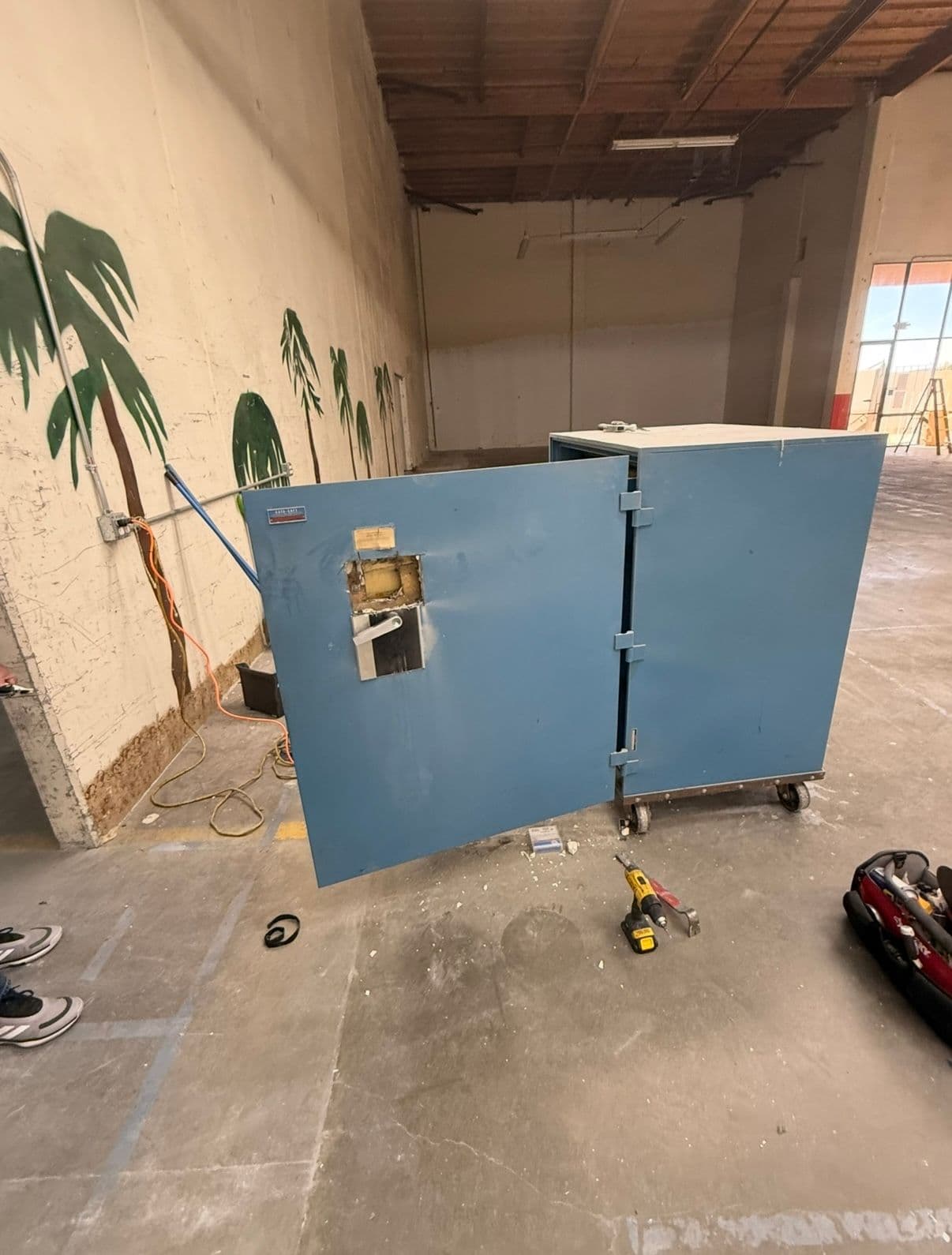 Commercial safe drill opening 02 — safe locksmith job by OH Lock and Key Solutions, Orange County (BSIS #8663)