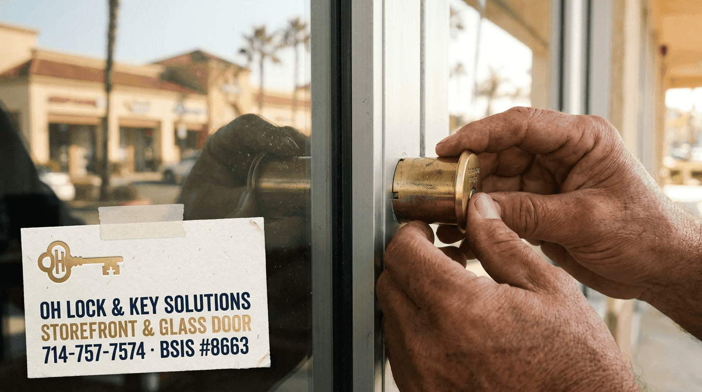 Storefront & Glass Door by OH Lock and Key Solutions — Orange County, CA (BSIS #8663).