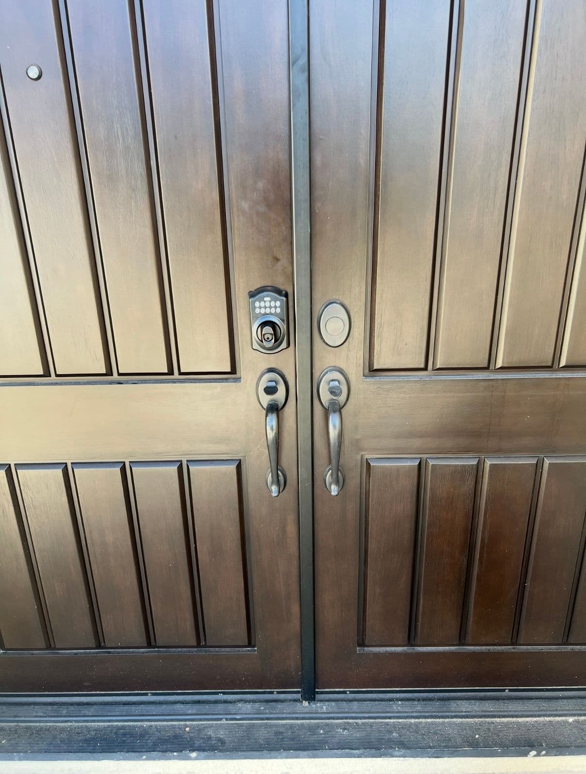 Double entry smart keypad deadbolt — smart lock install job by OH Lock and Key Solutions, Orange County (BSIS #8663)